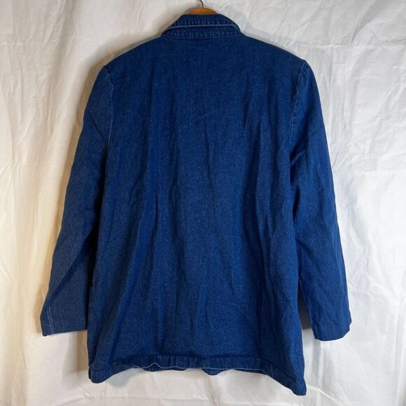 Alice Stuart Denim Blue Jean Jacket Chore Utility Vintage 100% Cotton Size Large - Picture 2 of 10